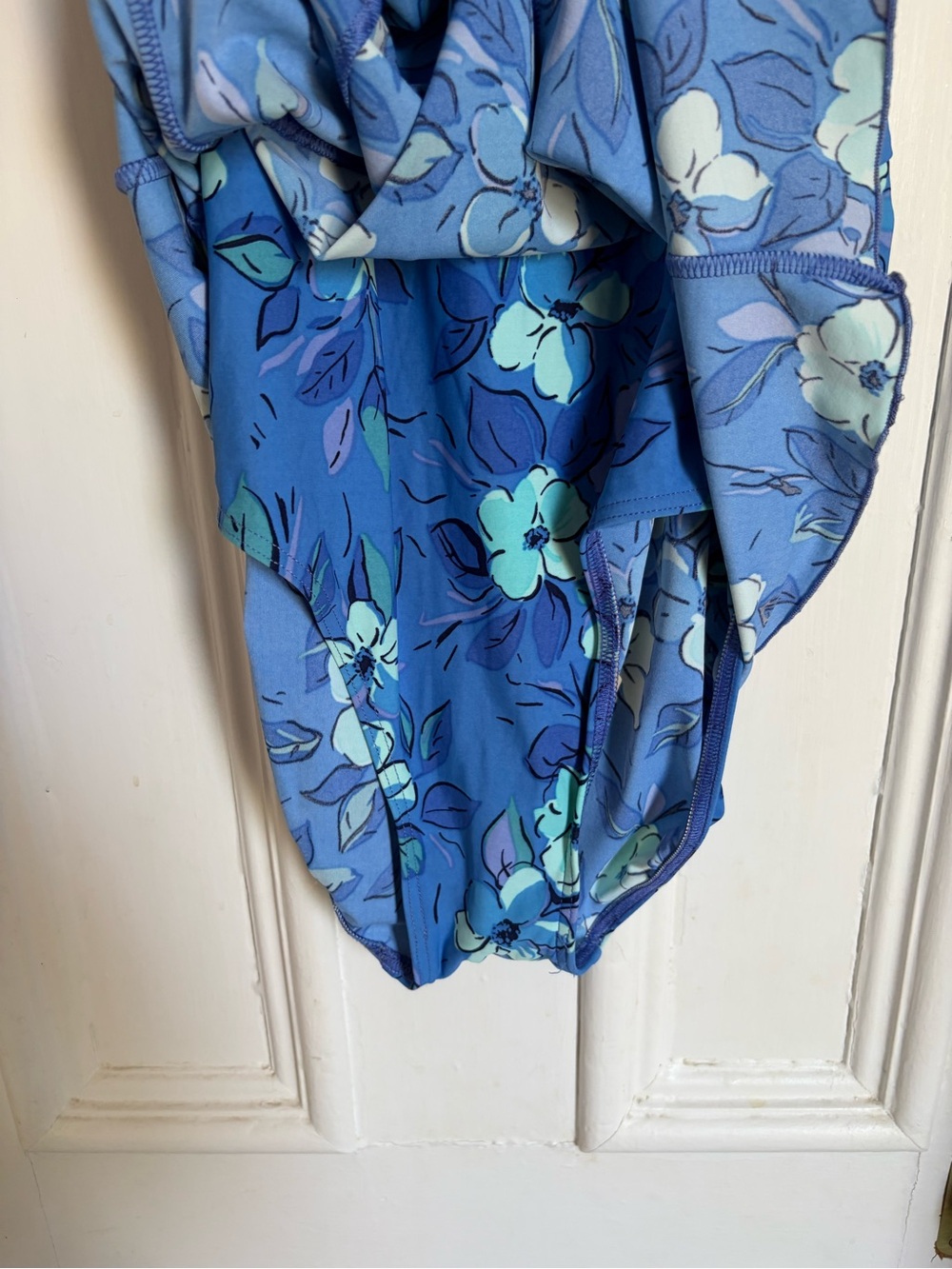 Vintage L.L. Bean Blue Floral Swim Dress - Picture 4 of 11